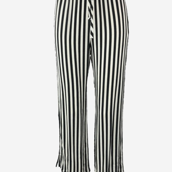 The reformation black and white stripe pant elastic waist size XS - Picture 1 of 12